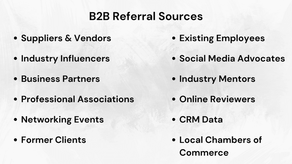 B2B referral sources