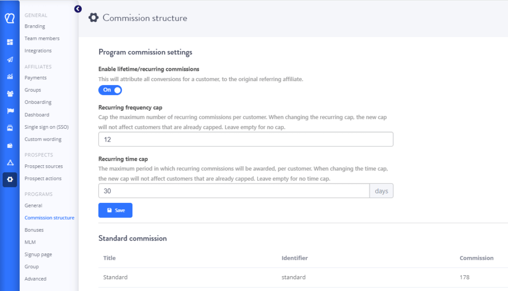 Commission structure