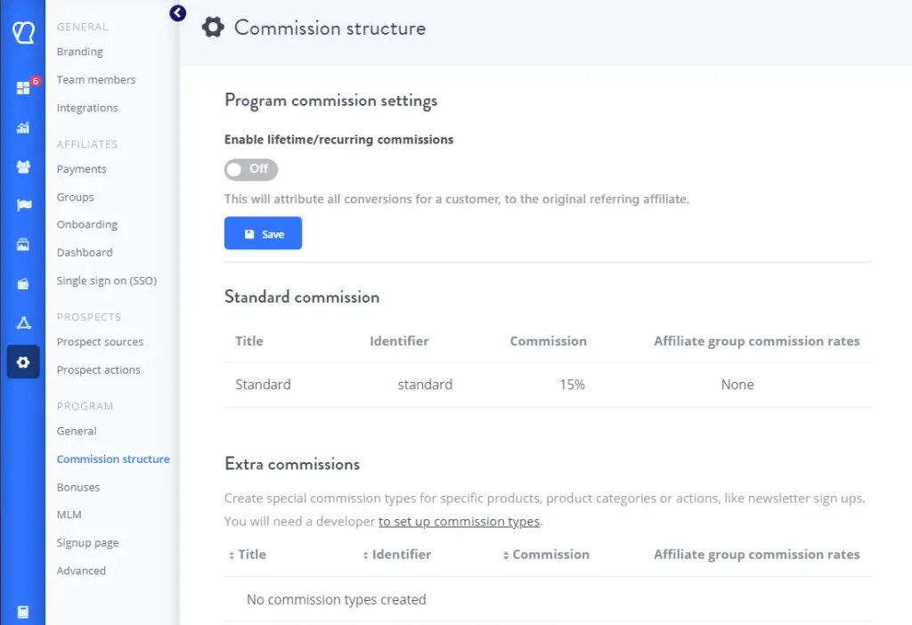 Commission structure