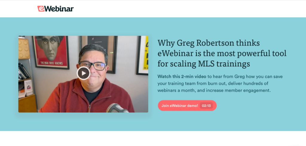 Example of eWebinar co-branded landing page