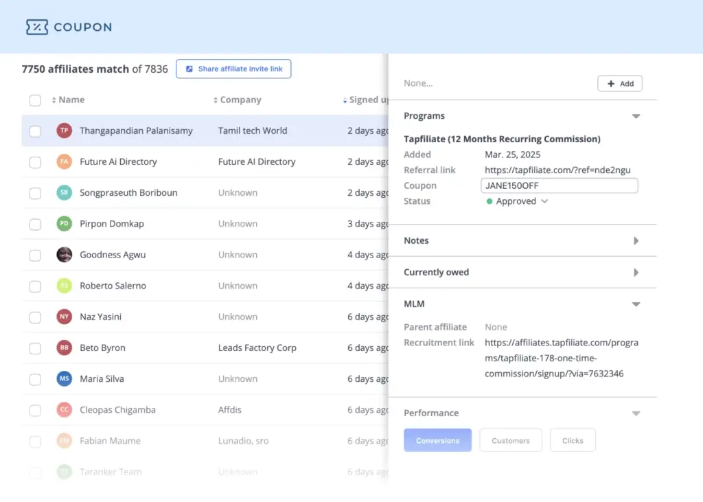 Tracking and attribution by Tapfiliate
