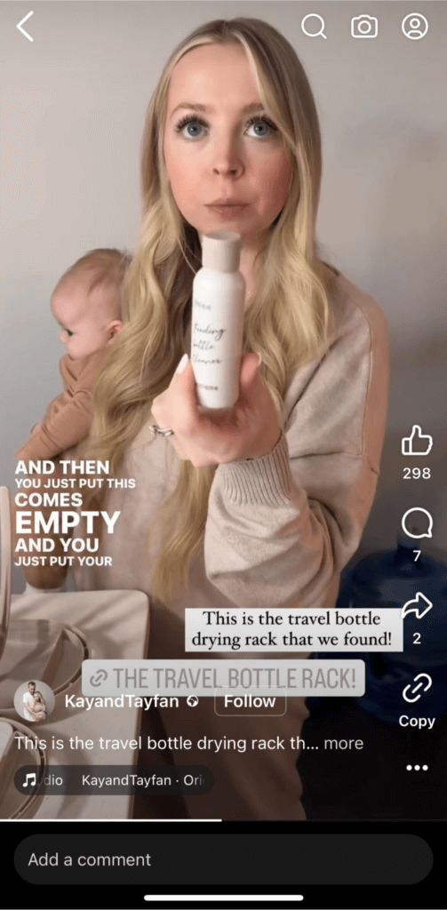 Example of an influencer who is also an affiliate