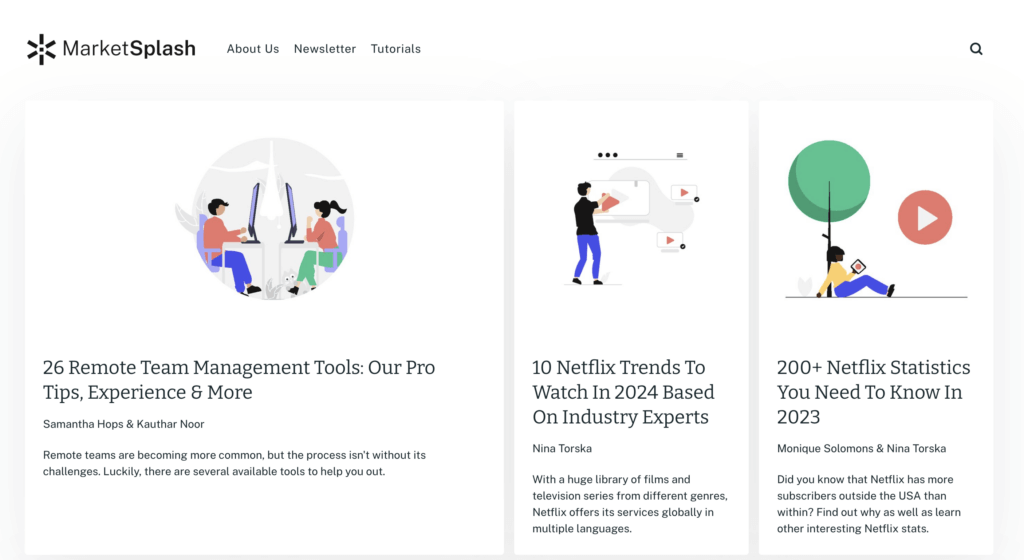 MarketSplash blog page