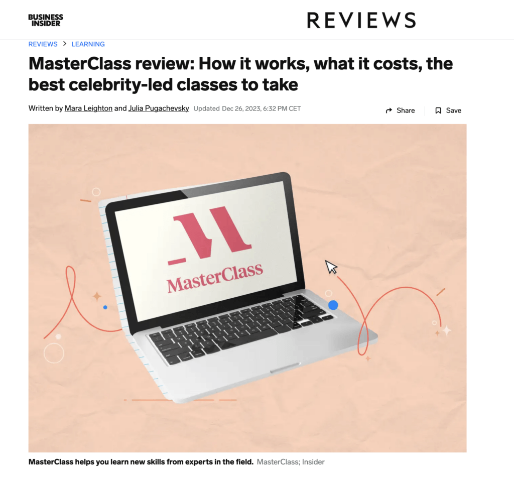 Review of online course platform on Business Insider