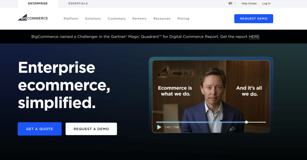 BigCommerce homepage