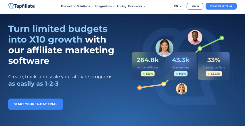 Tapfiliate website main page