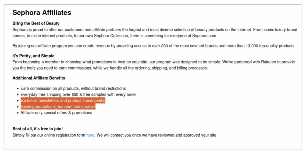 Sephora Affiliate Program 