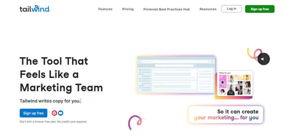 Tailwind website main page