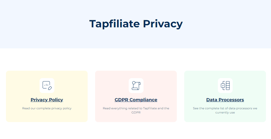 Tapfiliate Privacy Policy