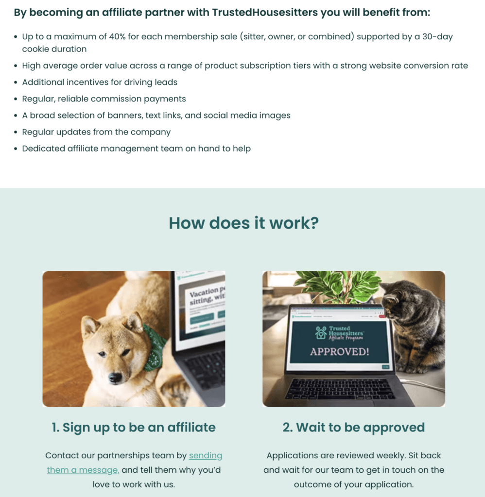 Trusted Housesitters: Affiliate program rules